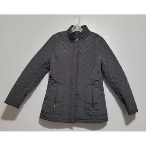 Lady Hathaway Ladies Black Polyester Fall Jacket with Pockets Zip Snap Closure M